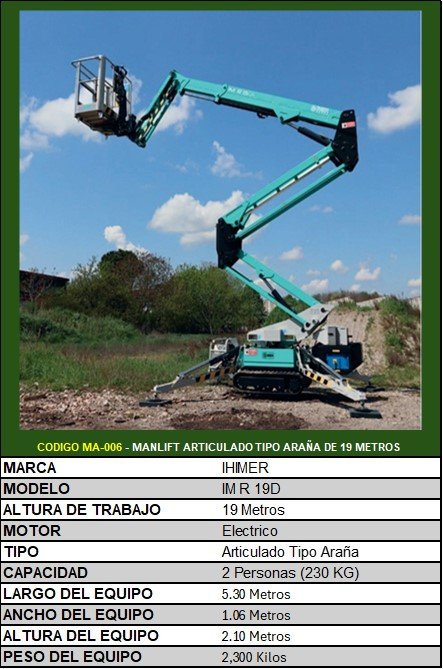Alquiler de Manlift y Tijeras MA-006